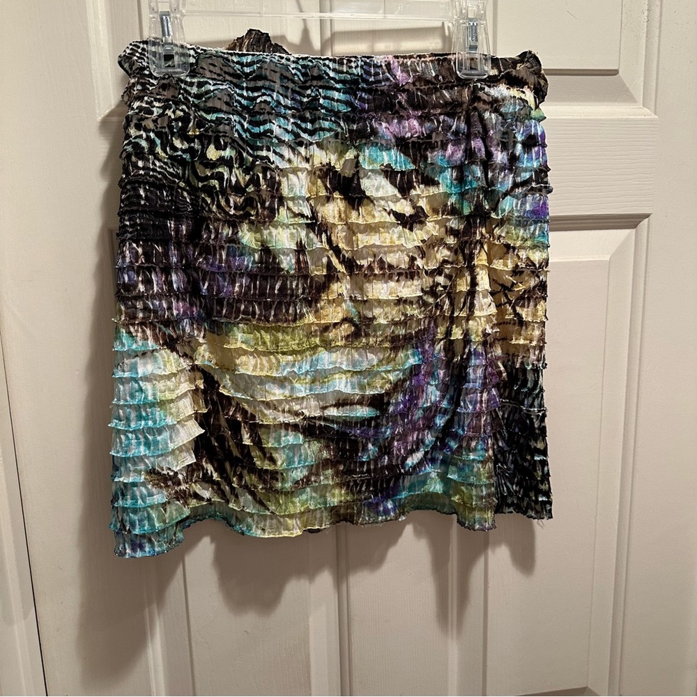 XHILARATION Multicolor Ruffled Skirt Size L